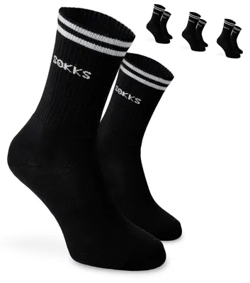 SOKKS Calzini Sportivi Scritta Nero in Cotone — Vista 1