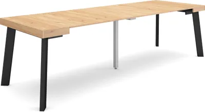 Produktbild von Ausziehbarertisch, 262x90x73cm, Für 12 Gäste, Hölzerne Beine, Eiche