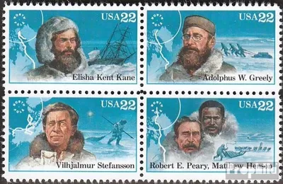 Produktbild von Briefmarken USA 1986 Mi 1835-1838 Viererblock (kompl.Ausg.) postfrisch Nordpolarforscher