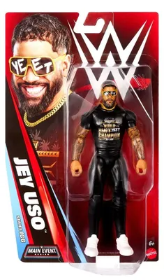 Produktbild von WWE Jey Uso-Actionfigur, Main Event-Serie #166, ca. 15 cm große Sammelfigur, beweglich, 6 Jahr(e), Mehrfarbig, Kunststoff