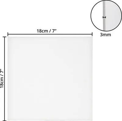 Obrázok produktu pre Sada 24 kusov plátien Unyqoos®, predprípravné, rozmery 18 x 18 cm, hrúbka 3 mm, povrch z bavlny – pripravené na použitie s akrylom a olejovými farbami