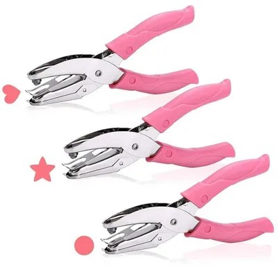 Immagine prodotto di Set di 3 punterine con impugnatura morbida: stella 5mm, cuore 5,5mm, cerchio 6mm