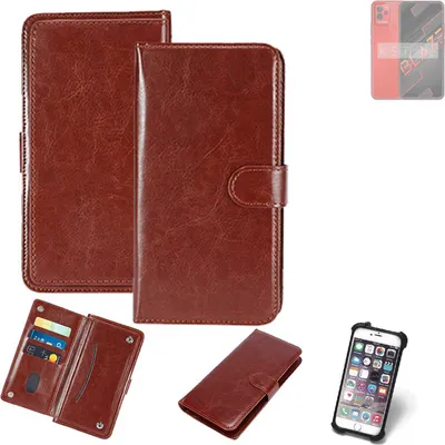 Produktbild von K-S-Trade 360° Hülle kompatibel mit Lava Blaze braun Kunstleder Case BookCase WalletCase Kunstlederederhülle Handyhülle, Rundumschutz Bumper (1x)