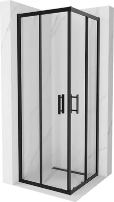 Image de Mexen Rio Cabine de douche carrée 70 x 70 cm, transparente, noire - 860-070-070-70-00
