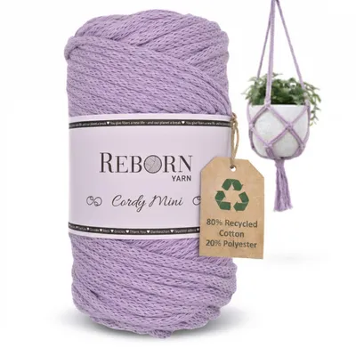Produktbild von Makramee Garn 3mm Cordy Mini, 250g Baumwollkordel, weich & reißfest 141 Soft Lilac