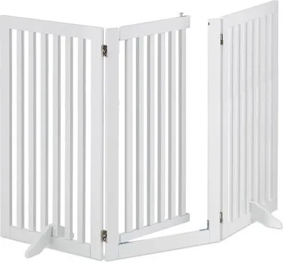 Obrázek produktu pro Bílá bezpečnostní brána s dveřmi 92 cm