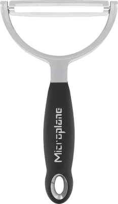 Zdjęcie produktu dla Microplane 48095, Warzywa, Obierka w kształcie litery Y, Stal nierdzewna, Czarny, Stal nierdzewna, Plastik, Dziurka do wieszania