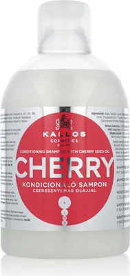 Produktbild von Kallos KJMN Cherry Conditioning Shampoo, 1000 ml, Shampoo, Frauen, beschädigtes Haar, Feuchtigkeitsspendend, Ernährung, Glanz, Weichmachend, Flasche