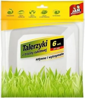 Obrázek produktu pro Talíř z cukrové třtiny 21cm 6ks.JN