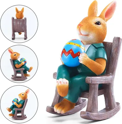 Produktbild von Osterhase Dekofigur mit Ei – Kreativ, Indoor & Outdoor, Festliche Atmosphäre