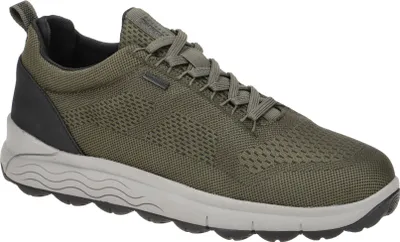 A single olive green GEOX Spherica 4x4 Abx sneaker is shown against a white background.