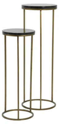 Immagine prodotto di Set di colonne Light & Living SOBRINA in agata nera e bronzo antico – Ø30x80+Ø35x100 cm