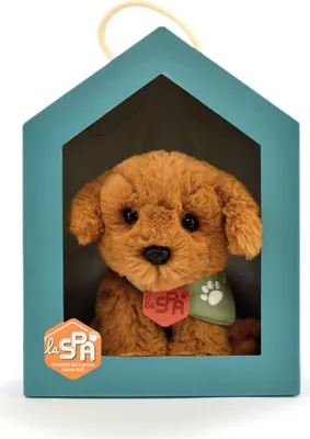 Image de Petit chien en peluche marron clair, 16 cm