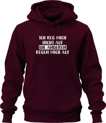 Obrázek produktu pro I'm not upset Sarkastický vtipný výrok Humor Uni mikina s kapucí, Burgundy, S
