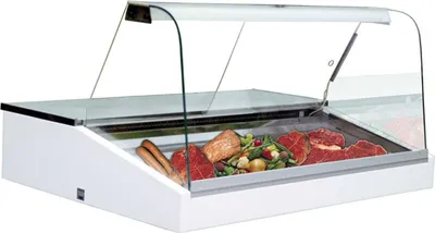 Produktbild von KBS Mehrzweckvitrine1500x945x730 mm Aufsatzgerät Rückschiebescheiben weiß