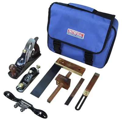 Tischler-Werkzeugset 7-teilig, Hammer, Zollstock, robust