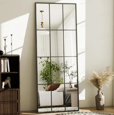 Produktbild von Fenster Spiegel, Ganzkörperspiegel, Wandspiegel, zum Anlehnen oder Aufhängen, für Wohnzimmer, Schlafzimmer, Flur und Eingangsbereich.