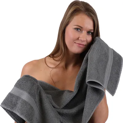Produktbild von Betz Handtuch PREMIUM 100% Baumwolle 50x100 cm Gesicht- Hände- Körper- Handtuch Farbe - anthrazit