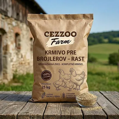 Obrázok produktu pre CEZZOO FARM krmivo pre brojlerov - rast  granulovaná zmes 25kg