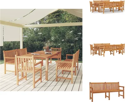 Produktbild von vidaXL 5-tlg. Garten-Essgruppe Massivholz Teak -  Gartenmöbel-Sets