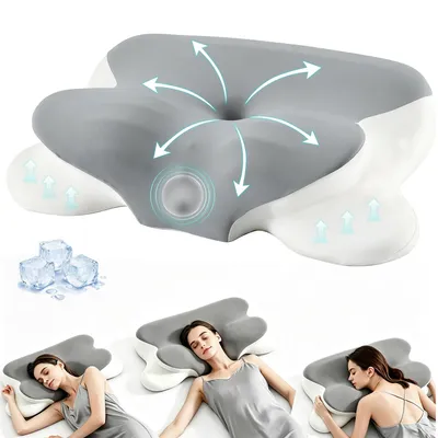 Produktbild von Nackenstützkissen Nackenkissen Kopfkissen, Memory Foam Kissen, Stabile Nackenstütze Ergonomisches Kissen mit individueller Höhenanpassung