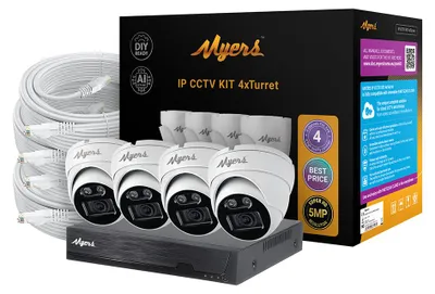 Obrázek produktu pro PoE kamerový set, 4 porty 5 MP, 4x turret Myers