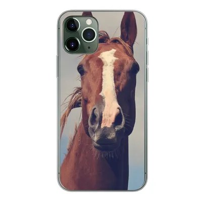Produktbild von MuchoWow® Handyhülle Schutzhülle Hülle für iPhone 11 Pro Pferd - Wolken - Porträt Silikon Softcase Handy Hülle - Handy
