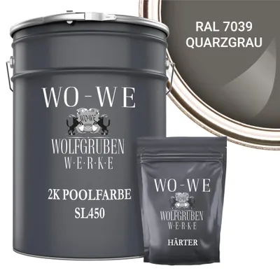 Produktbild von 2K Poolfarbe Poolbeschichtung Schwimmbadfarbe SL450 Quarzgrau wie RAL 7039 - 5Kg