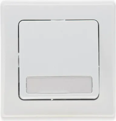 Produktbild von ChiliTec 22549 DELPHI Taster mit Namensschild 0-250V/ 10A, inkl. Rahmen, UP, weiß