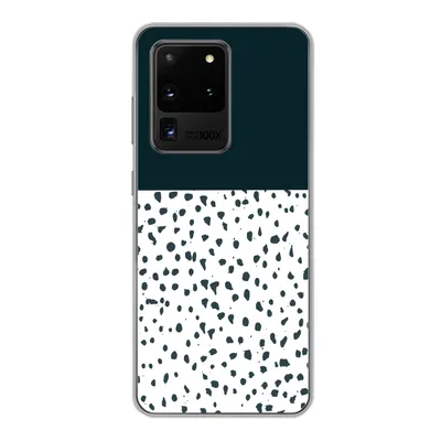 Produktbild von MuchoWow® Handyhülle Schutzhülle Hülle für Samsung Galaxy S20 Ultra Polka dots - Schwarz - Weiß Silikon Softcase Handy Hülle - Karteninhaber