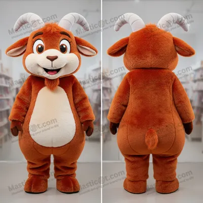 Image de Mascotte MASTICOT chèvre angora couleur rouille douce