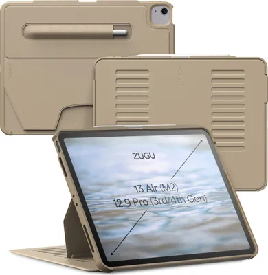 Produktbild von Zugu Case Hülle iPad Air 13" (M2-M4) 2024 & iPad Pro 12.9 (3rd/4th gen) – Verstellbarer magnetischer Ständer – Sichere magnetische Befestigung – PC-Schale für umfassenden Fallschutz