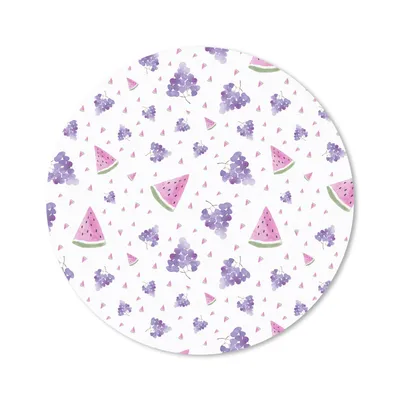 Produktbild von MuchoWow® Mauspad Mousepad Weintrauben - Wassermelone - Design - Pastell 30x30 cm - Mousepads - Maus Mat - Pad - Mausunterlage - Tischunterlage - Schreibtischmatten