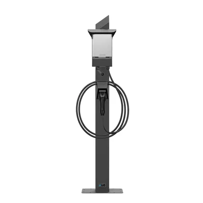 Produktbild von Wallbox Standfuß EcoFlow PowerPulse mit Wetterschutzdach - Edelstahl anthrazit (RAL 7016)