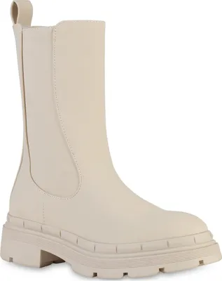 Produktbild von VAN HILL Damen Klassische Stiefel Leicht Gefütterte Profil-Sohle Schuhe 839457, Farbe: Beige, Größe: 38