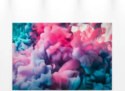 Produktbild von Abstrakte Kunst Leinwandbild 90x60 DD120280 Wandbild Leinwand Rauchwolke Bunt
