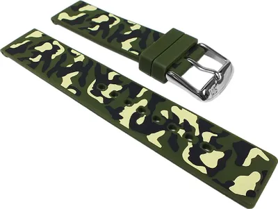 Produktbild von Morellato Camouflage Ersatzband Uhrenarmband Silikon Grün / Camouflage, Stegbreite:20mm