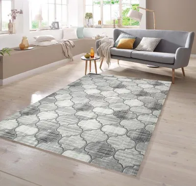Obrázek produktu pro Designový koberec s marockým vzorem v šedobéžové barvě, rozměry – 120 x 170 cm
