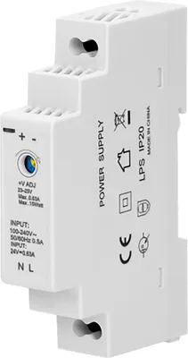 Obrázok produktu pre Napájacia jednotka na DIN lištu, 24VDC, 0,63A, 15W, 1 modul