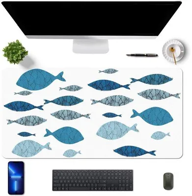 Produktbild von MAYCARI Schreibtischunterlage, 80 x 40 cm, aus Kunstleder, wasserdicht, rutschfest, Schreibtischmatte, Mauspad, groß, für Tastatur