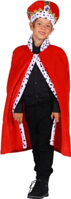 Produktbild von T2868-0500 rot Kinder Junge Mädchen Königsumhang Königsmantel Prinzen Cape ca.80 cm lang