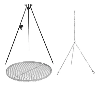 Image de CookKing Barbecue pivotant en acier avec manivelle & accessoires de cuisson Barbecue tripode y compris grille de cuisson en acier Ø 50 cm