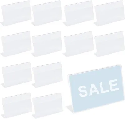 Image de Porte-étiquettes verticaux en acrylique transparent, lot de 30