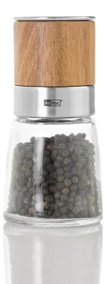 Produktbild von AdHoc Pfeffer- / Salzmühle Akasia, CeraCut® Ceramic Mahlwerk, Akazienholz/Edelstahl/Glas, D: 6,5 cm, H: 13,5 cm