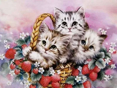Produktbild von Diamantstickerei Süße Drei Katzen 35x45 cm