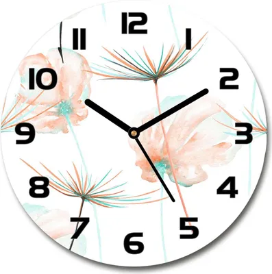 Produktbild von Wanduhr aus Glas 30fi Glasbild Glasuhr Gehärtetes Glas - schwarze-zeiger - Dandelion