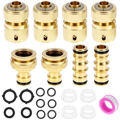 Immagine prodotto di Omgoods - Set di 8 raccordi rapidi in ottone per tubi da giardino