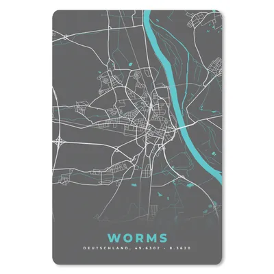 Produktbild von MuchoWow® Mauspad Mousepad Stadtplan - Worms - Deutschland - Karte 40x60 cm - Mousepads - Maus Mat - Pad - Mausunterlage - Schreibtisch Accesoire