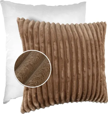 Produktbild von Dekokissen LILLI BIG CORD Velour mit Reißverschluss 60x60cm Einfarbig UNI Beige Sofakissen pflegeleicht