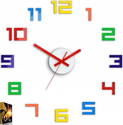 Produktbild von ModernClock, wanduhr, mehrfarbige Uhr 50cm, Stilvoll, Wanduhr DIY, große wanduhren
